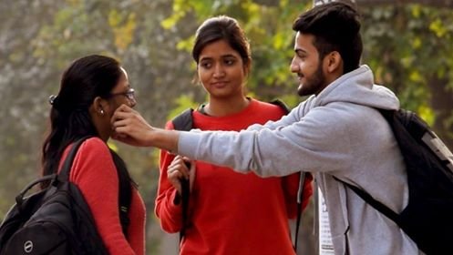 Hilarious pulling girls cheeks prank in India